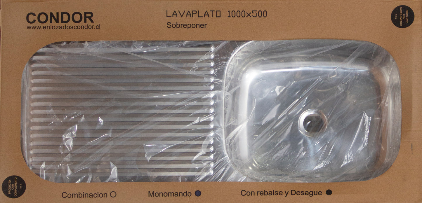Lavaplato Acero Inoxidable Sobreponer