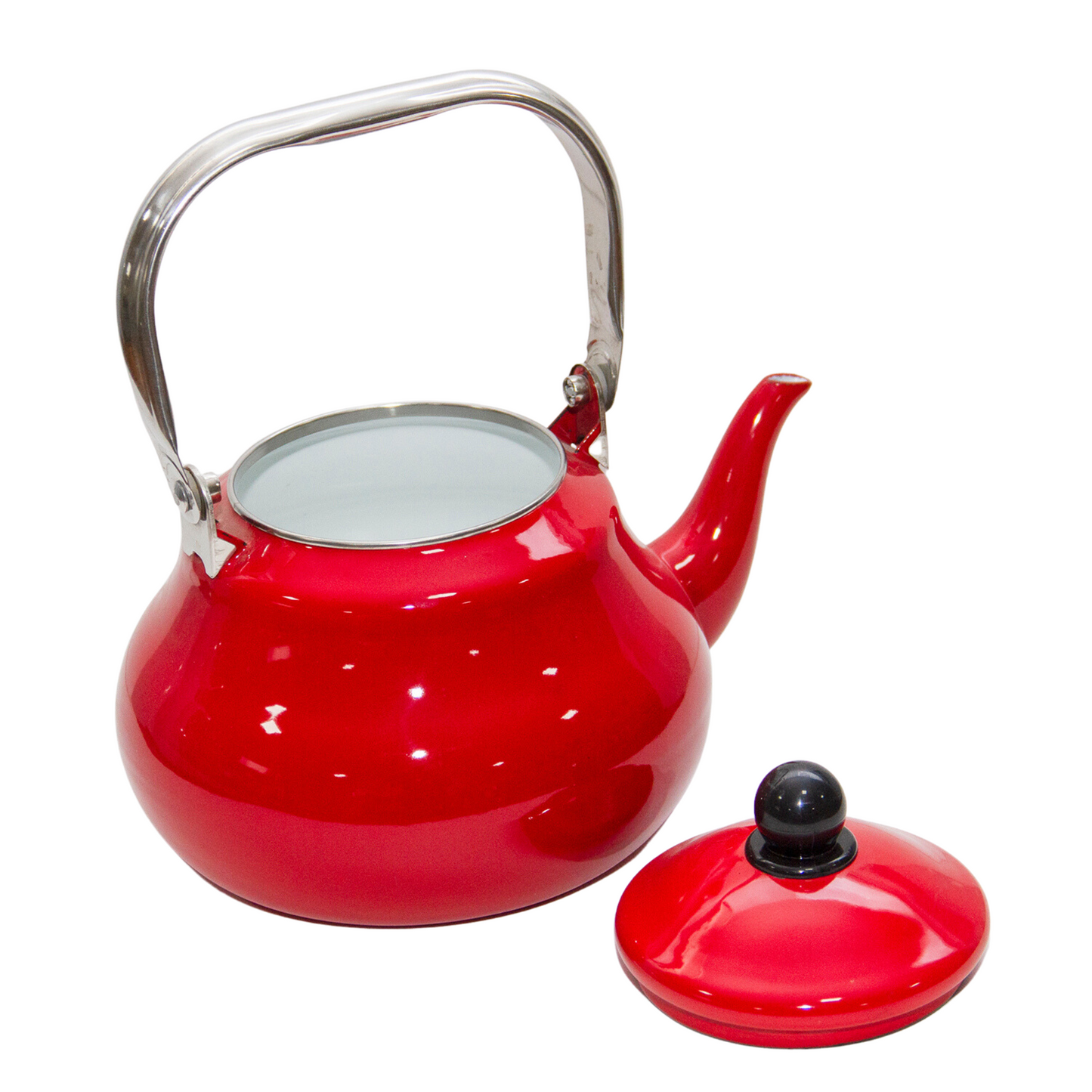 Tetera de agua enlozada Roja