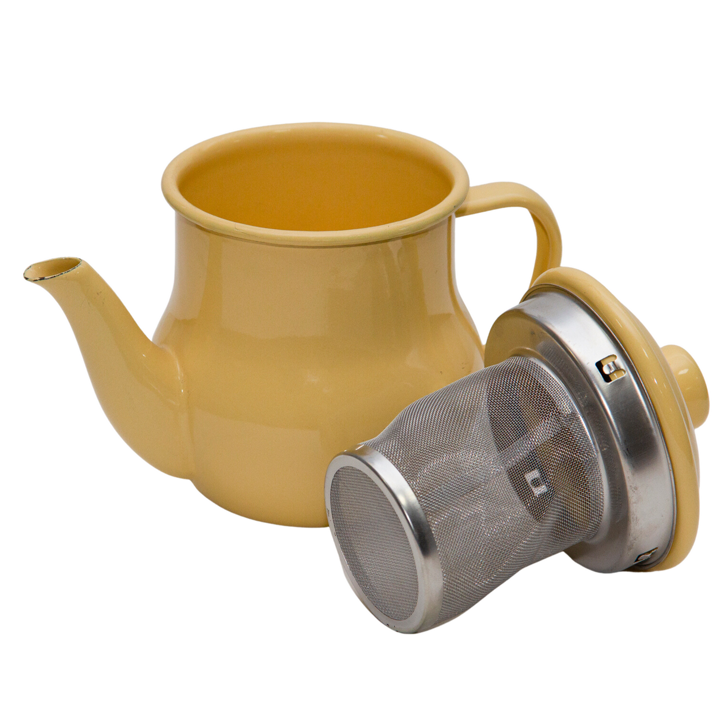 Tetera de té enlozada Beige