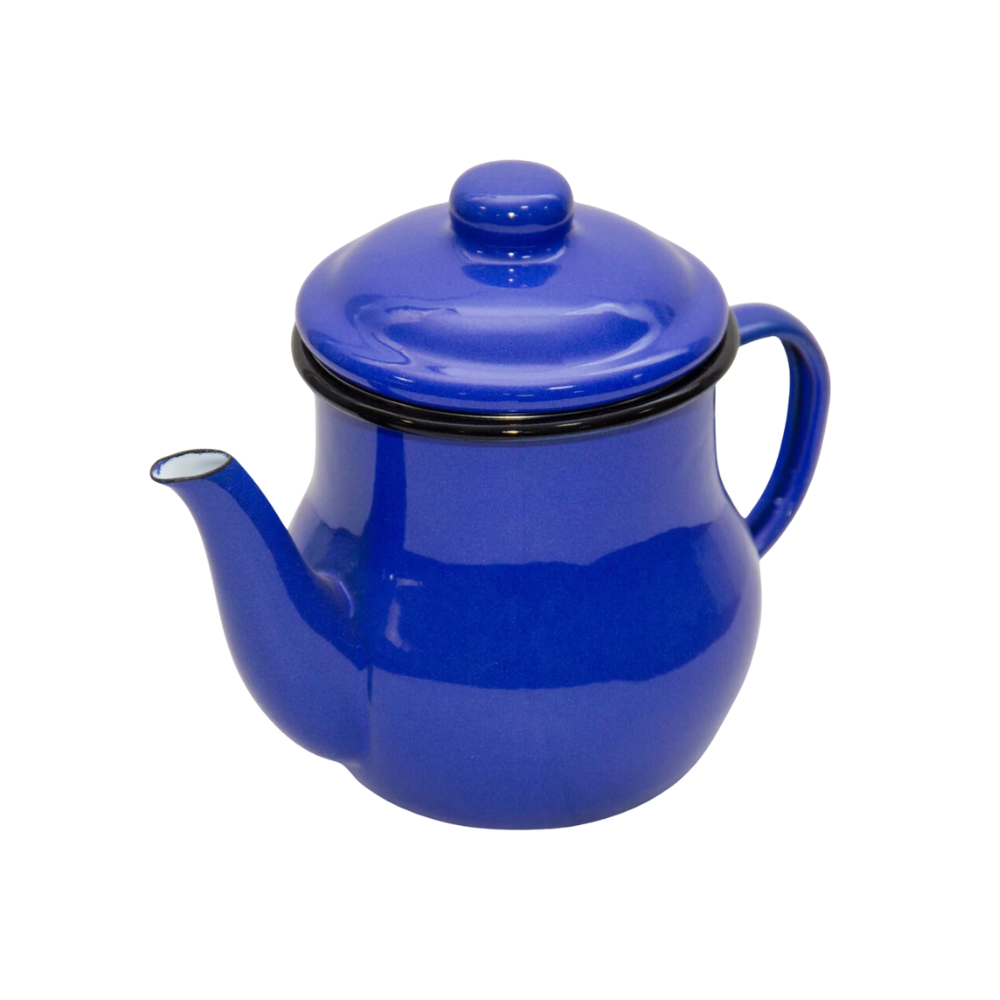 Tetera de té enlozada Azul