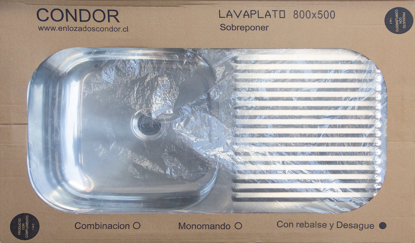 Lavaplato Acero Inoxidable Sobreponer