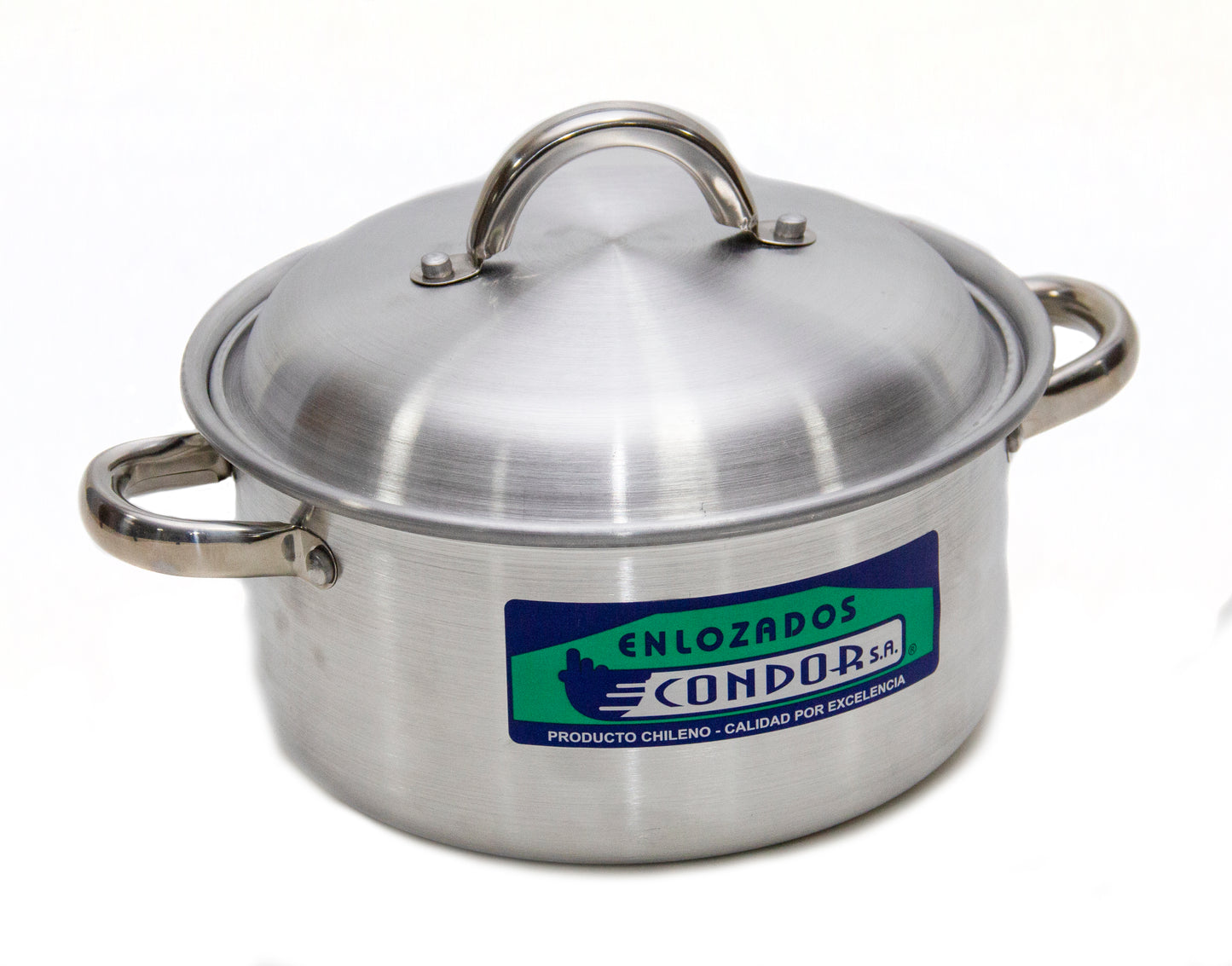 Cacerola aluminio lijado con asa de acero