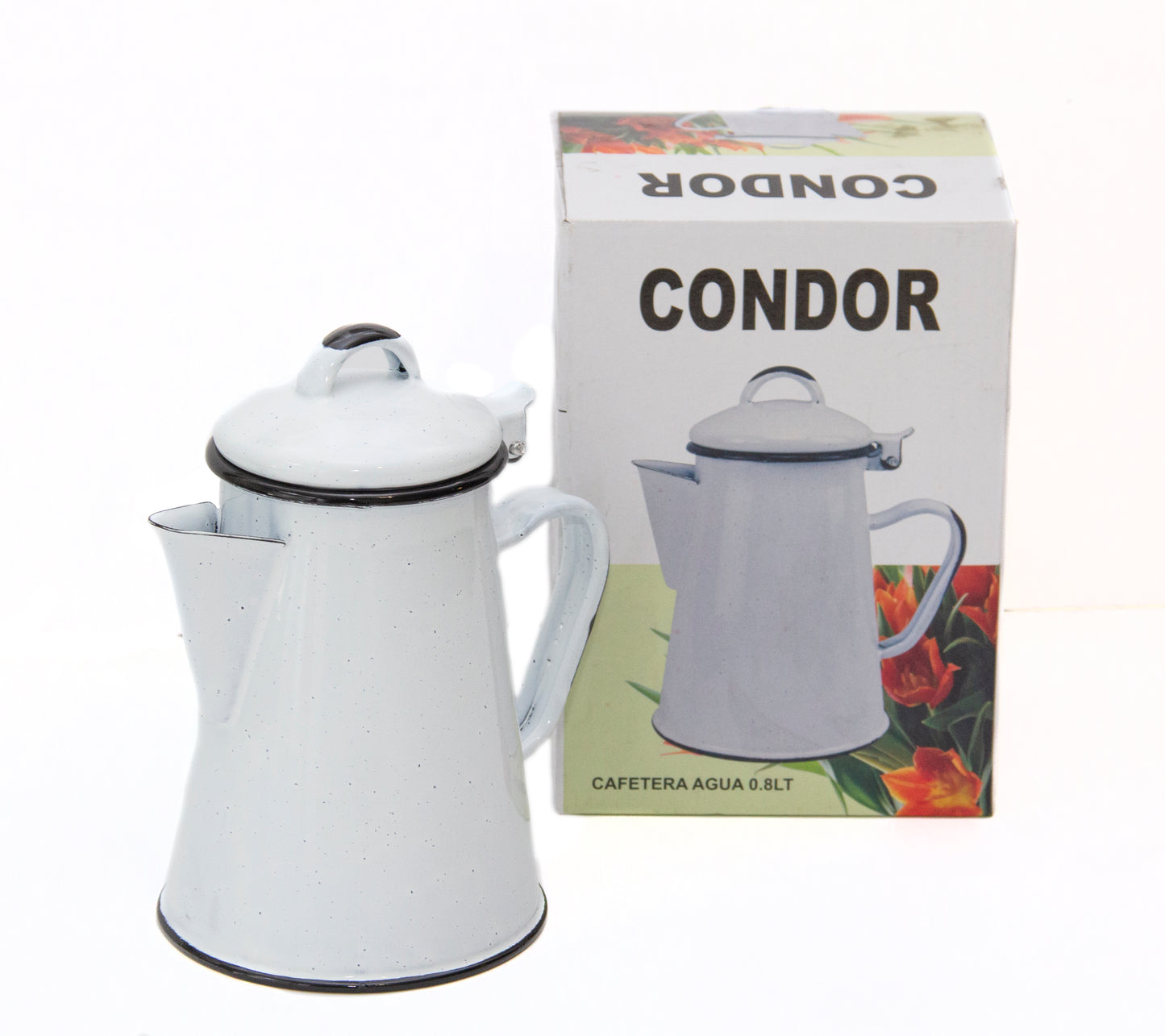 Cafetera enlozada blanca Rustik