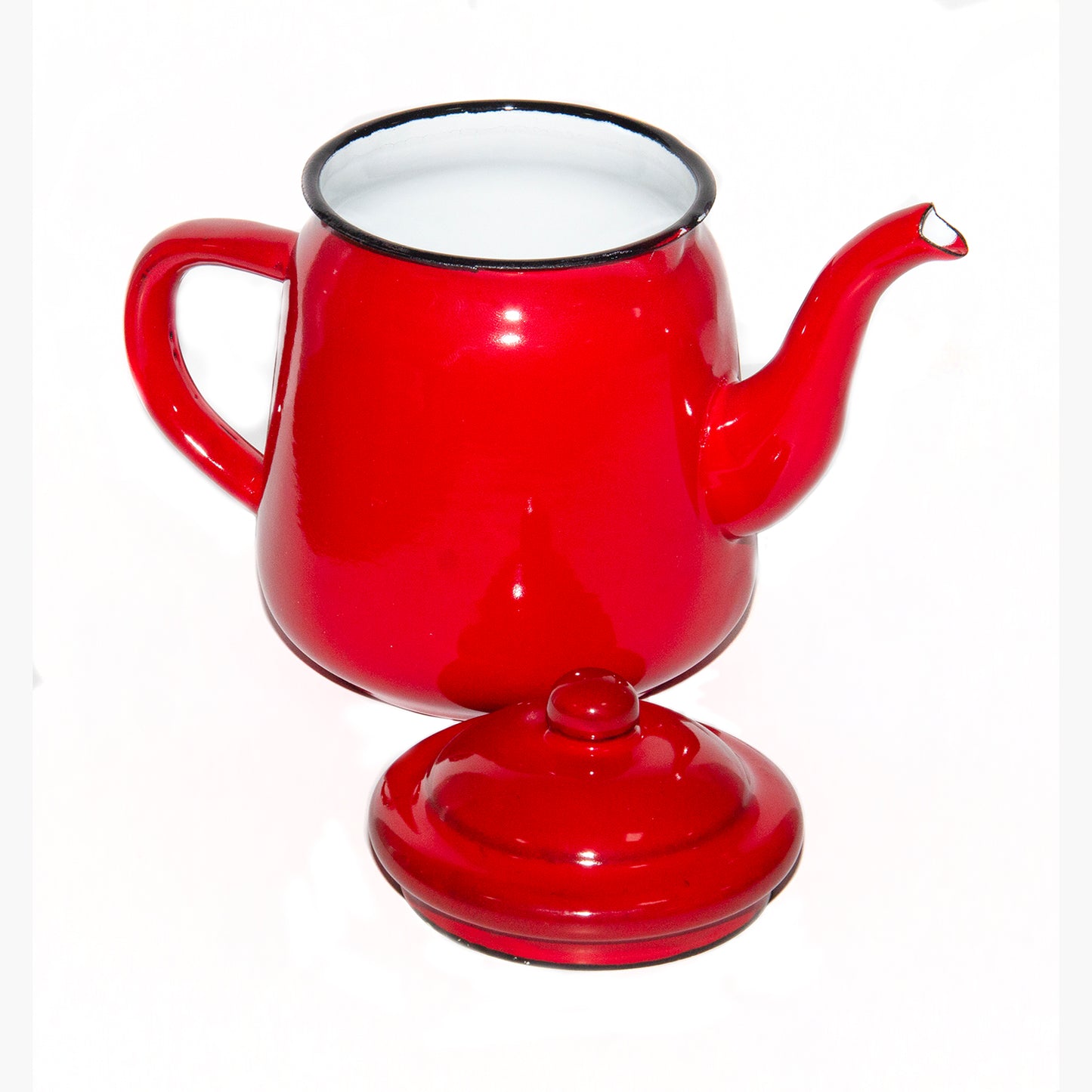 Tetera de Té enlozada roja