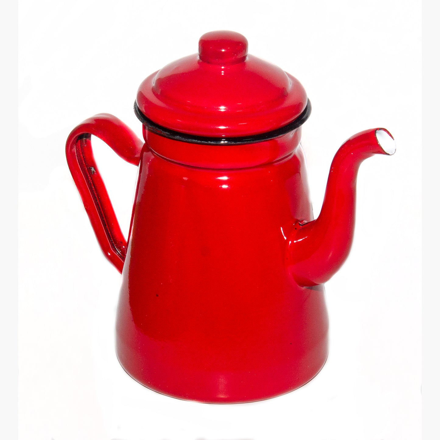 Cafetera enlozada roja