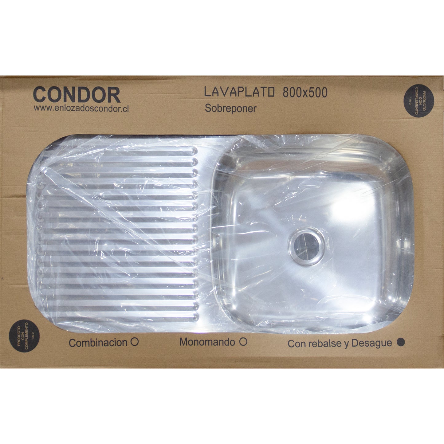 Lavaplato Acero Inoxidable Sobreponer