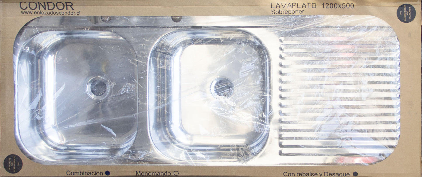 Lavaplato Acero Inoxidable Sobreponer