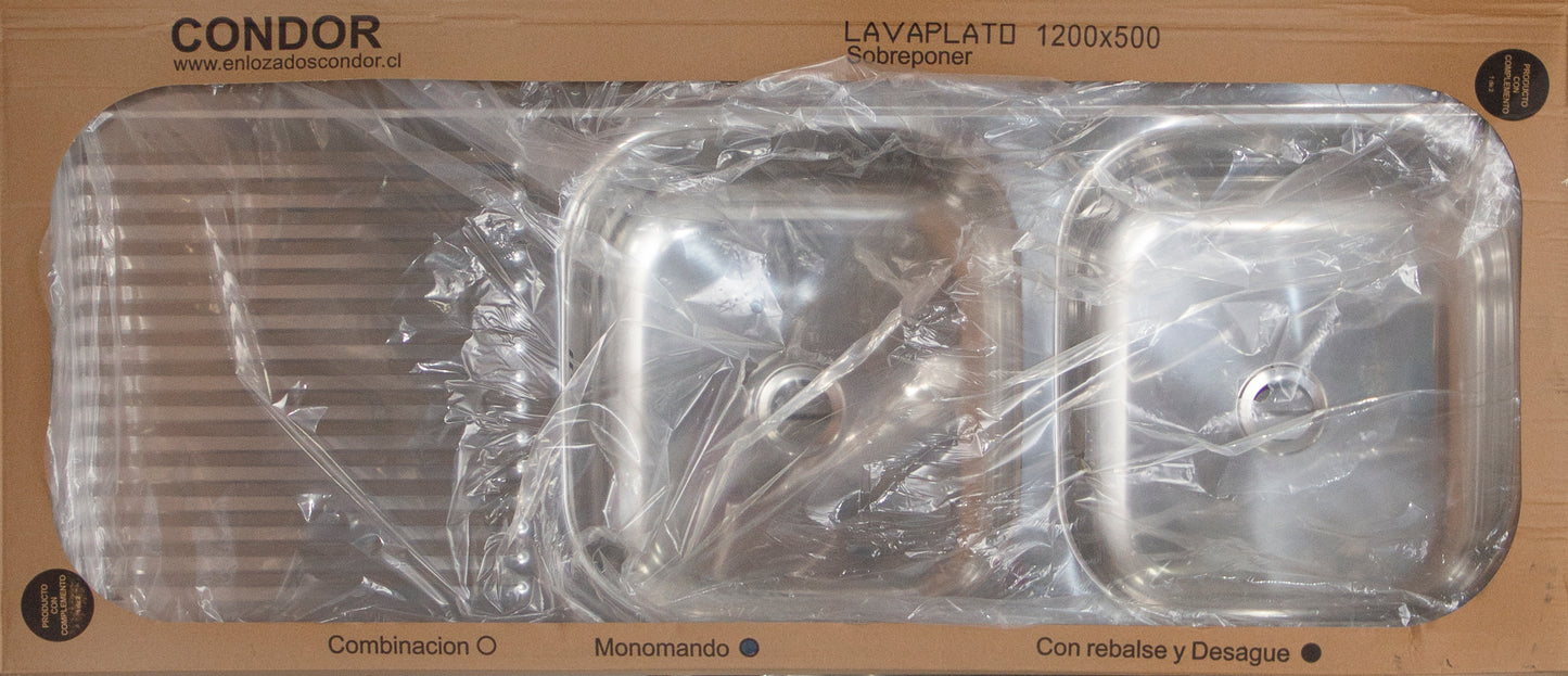 Lavaplato Acero Inoxidable Sobreponer