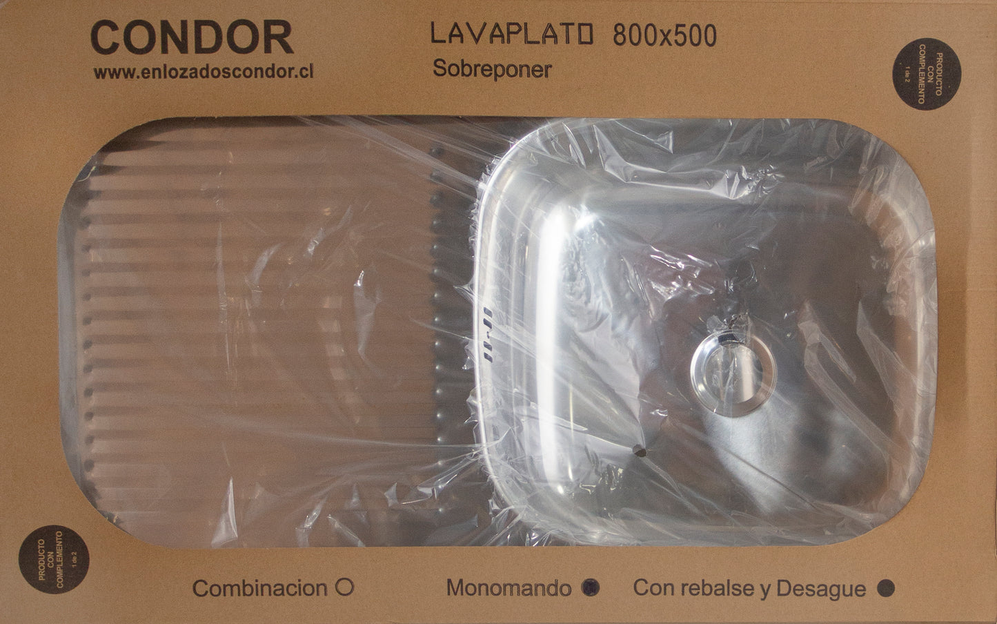 Lavaplato Acero Inoxidable Sobreponer